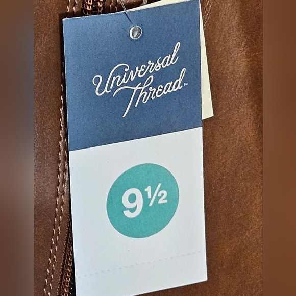 Universal Thread knee high brown leather heel boot women's 9.5 - Picture 4 of 9